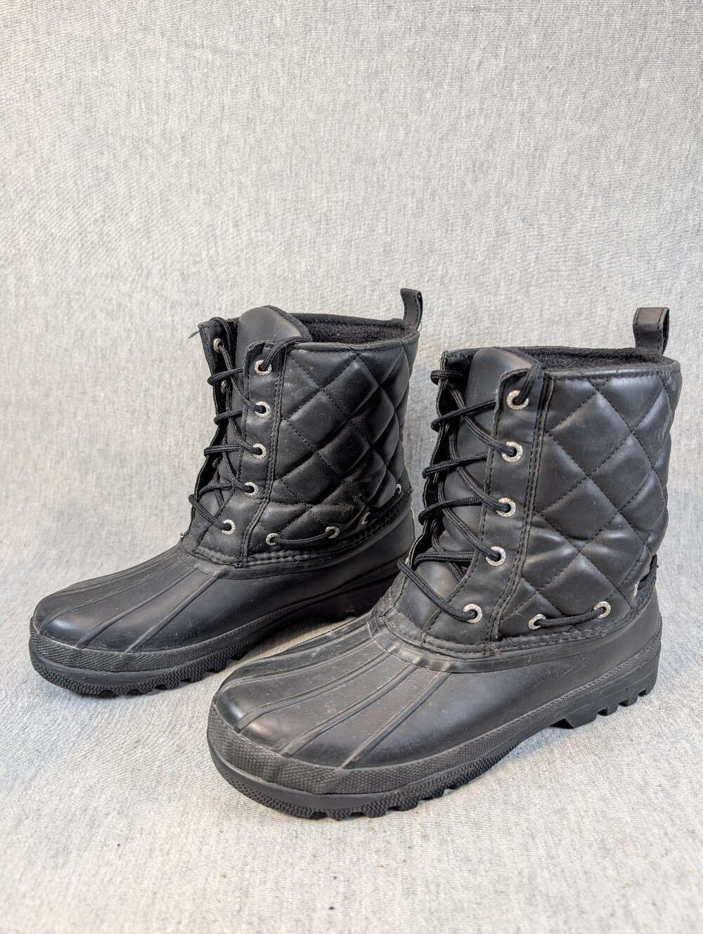 Sperry Top Sider Quilted Gosling Duck Boots Women's 7 Black